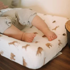 Organic Cotton Muslin Changing Pad Cover - Animal Crackers