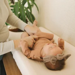 Organic Cotton Muslin Changing Pad Cover - Rosie