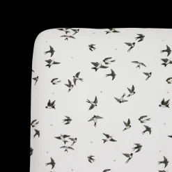 Organic Cotton Muslin Crib Sheet - Swallows