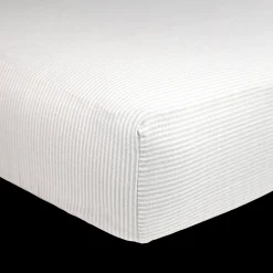 Organic Cotton Muslin Crib Sheet - Sand Stripe