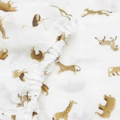 Organic Cotton Muslin Crib Sheet - Animal Crackers
