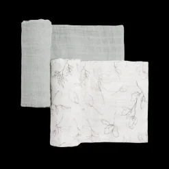 Organic Cotton Muslin Swaddle Blanket 2 Pack - Pencil Floral