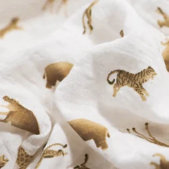 Organic Cotton Muslin Swaddle Blanket 2 Pack - Animal Crackers