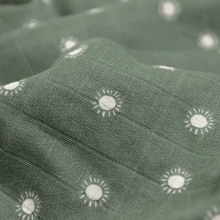 Organic Cotton Muslin Swaddle Blanket - Sage Suns