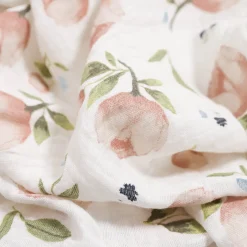 Organic Cotton Muslin Swaddle Blanket - Watercolor Floret