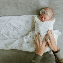 Organic Cotton Muslin Swaddle Blanket - Pencil Floral