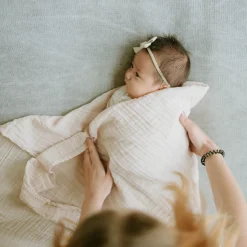 Organic Cotton Muslin Swaddle Blanket - Rosie