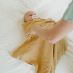 Organic Cotton Muslin Swaddle Blanket - Wheat
