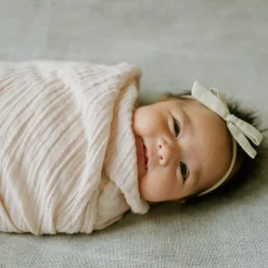 Organic Cotton Muslin Swaddle Blanket - Rosie