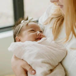 Organic Cotton Muslin Swaddle Blanket - Rosie
