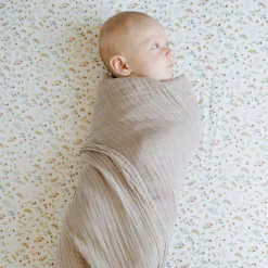 Organic Cotton Muslin Swaddle Blanket - Driftwood