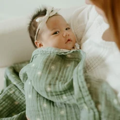 Organic Cotton Muslin Swaddle Blanket 2 Pack - Sage Suns