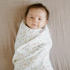 Organic Cotton Muslin Swaddle Blanket - Floral Field