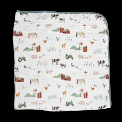 Original Cotton Muslin Quilt - Farmyard