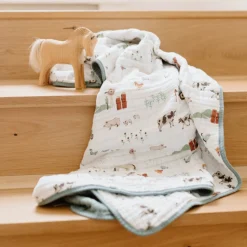 Original Cotton Muslin Quilt - Farmyard