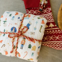Original Cotton Muslin Quilt - Christmas Time