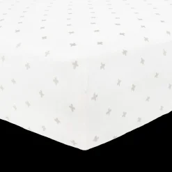 Stretch Knit Crib Sheet - Grey Cross