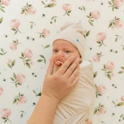Stretch Knit Crib Sheet - Watercolor Rose