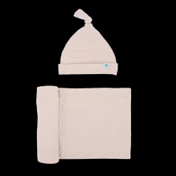 Stretch Knit Swaddle and Hat Set - Soft Blush