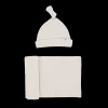 Stretch Knit Swaddle and Hat Set - Pebble