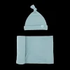 Stretch Knit Swaddle and Hat Set - Harbor
