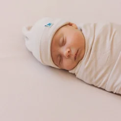 Stretch Knit Swaddle and Hat Set - Soft Blush