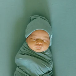 Stretch Knit Swaddle and Hat Set - Harbor