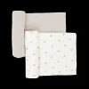 Stretch Knit Swaddle Blanket 2 Pack - Grey Cross