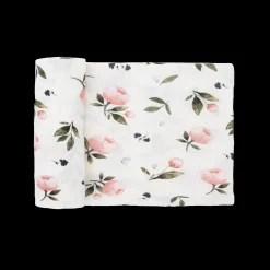 Stretch Knit Swaddle Blanket - Watercolor Rose