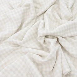 Stretch Knit Swaddle Blanket - Tan Gingham