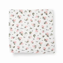 Stretch Knit Swaddle Blanket - Watercolor Rose