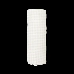 Stretch Knit Swaddle Blanket - Tan Gingham
