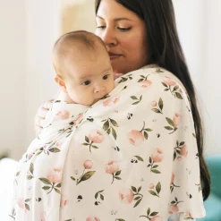 Stretch Knit Swaddle Blanket - Watercolor Rose