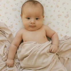 Stretch Knit Swaddle Blanket - Soft Blush