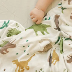 Stretch Knit Swaddle Blanket 2 Pack - Dino Pals