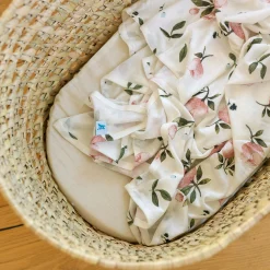 Stretch Knit Swaddle Blanket - Watercolor Rose