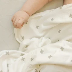Stretch Knit Swaddle Blanket 2 Pack - Grey Cross