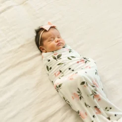 Stretch Knit Swaddle Blanket 2 Pack - Watercolor Rose
