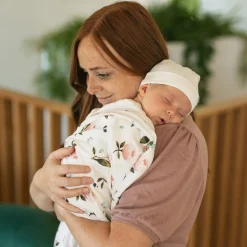 Stretch Knit Swaddle Blanket 2 Pack - Watercolor Rose