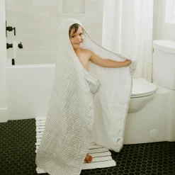 Toddler Hooded Towel - Grey Stripe