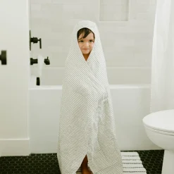 Toddler Hooded Towel - Grey Stripe