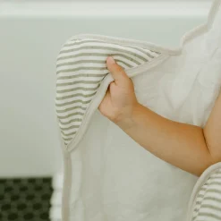 Toddler Hooded Towel - Grey Stripe