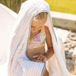 Toddler Hooded Towel - Unicorn Stripe